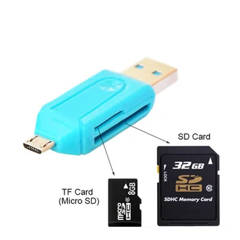 НОВИЯТ Micro USB & USB 2 in 1 OTG Card Reader High-speed USB2.0 Universal OTG TF/SD for Android Computer Extension Headers
