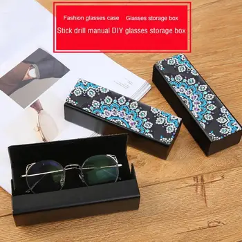 Направи си САМ Diamond Живопис Eye Glasses Case Travel Leather Слънчеви Очила Кутия За Съхранение на Мъже, Жени Hard Shell Protector Reading Eyewear Case