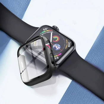 Стъкло+Каишка за Apple Watch Band 38 мм 40 мм 42 мм 44 мм Протектор на екрана+Калъф+каишка Аксесоари Гривна iWatch Series 6 5 4 3 Se 40