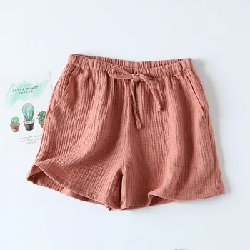2021 Японски нов стил дамски летни панталони памук крепи на тънки свободни домашни панталони плюс размер плажни панталони дъна сладки къси панталони