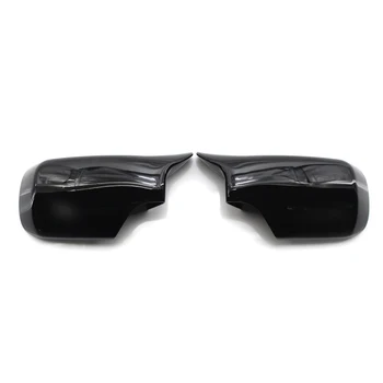 ABS Carbon Fiber Color Gloss Black Капаци Огледала за Обратно виждане и Странични Капаци За BMW E39 E46 Седан/Комби 1998 1999 2000-2005