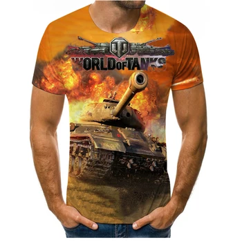 World of Tanks и други игри 3D печат модни мъжки и дамски тениски с къс ръкав са меки материали