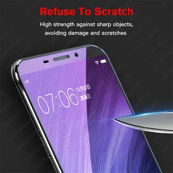 Анти UV Light Purple Закалено Стъкло За Xiaomi Redmi Note 9 9S 8 7 K30 K20 6 5 Pro 9A 8A 7A Black Shark 3 Screen Protector Pro