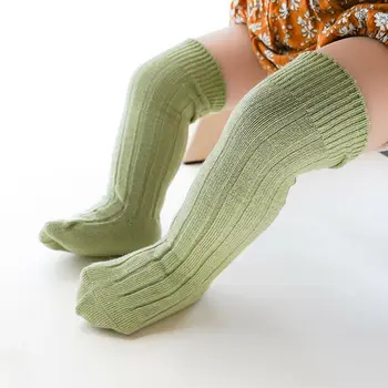 Децата Бебе Бебе Детски Момичета Момчета Твърдо против хлъзгане Възли Дълги Чорапи Памучни Чорапи до коляното