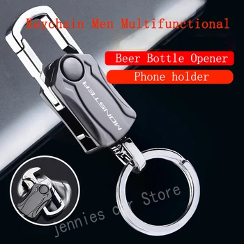 Multifunctional metal keychain key chain bottle opener for Ducati Monster 821 696 795 797 1200 796 car motorcycle Accessories