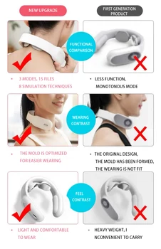 Нов EMS Smart Neck Massager Heating Massage Relax Pain Relief Neck And Shoulder Neck Massager Massage Products Health Care