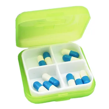 Caixas Organizadora Mini 4 Slots Portable Хапчета Box Drug Medicine Case Organizer Пластмасова Кутия За Съхранение На Almacenamiento #632