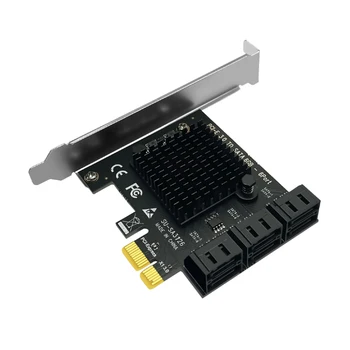 Чиа Mining 6 Port SATA 3 PCI Express Expansion Card PCI-E SATA Контролер PCIE 1X to 6 gb SATA3 Adapter Add On Card for HDD SSD