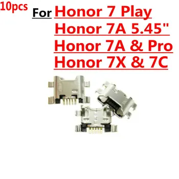 10шт Нов Микро USB Включете кабел за зареждане Порт Конектор Конектор За Huawei Honor 7A 7C 7X 7S 7 Play