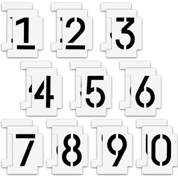 Letter Number Шаблони 36 Pack Азбука Буквата Шаблони за рисуване върху Дървени стени Многократна употреба Пластмасови Художествени Занаяти Шаблони