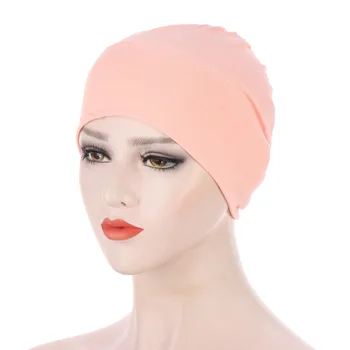 Richkeda Store New 2021 Muslim Turban Caps For Women Bamboo Fiber Solid Cotton Turbante Mujer Chemo Шапка Боне Забрадка Хиджаб
