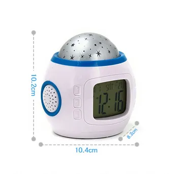 Led Дигитален аларма Snooze Starry Star Glowing Alarm Clock Children Baby Room Calendar Термометър Night Light Projecteur