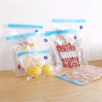 Хранително-вкусовата Въздух, Вакуум и Сгъстен Чанта за Кухня Вакуум Чанта Органайзер с Прозрачен Затегнати Многократна употреба морозильные чанти Кухня чанта за съхранение