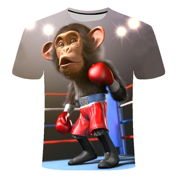 2021 нови ризи животни 3DT за мъже и жени, кучета, маймуни, орангутани, отпечатани смешно, летни блузи с О-образно деколте, тениски за мъже