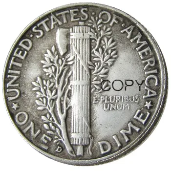 US Mercury Dime 1943 PSD със сребърно покритие Копирни Монети