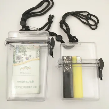 Прозрачен Водоустойчив Портсигар с Черна памучна връв Портсигар за Запалката на Цигари, Мобилен телефон