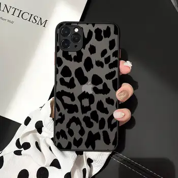 Калъфи за телефони с леопардовым принтом матово фолио за iphone 7 8 11 12 plus mini x xr xs pro max cover
