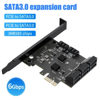 PCIE SATA 3.0 Карта за Разширяване на 5/8/10 Порт 6 Gb, PCI-E X4 Адаптер Конектор Карти за JMB585 Чип Поддържа RAID Настолен КОМПЮТЪР