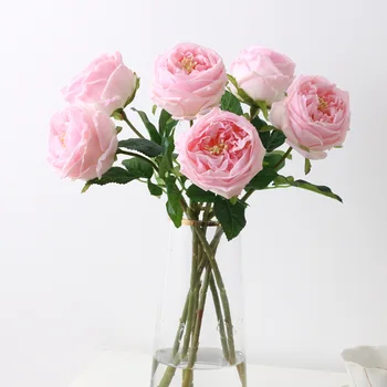 В момента на докосване на Големи рози ръка се чувстват изкуствени цветя за дома парти декор flores decorativas украса на стаята аксесоари