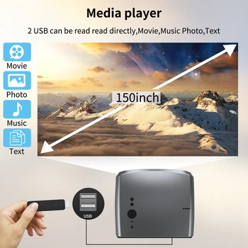 7200 Лумена Led Проектор Андроид WIFI Full HD Native 1080P 200 Инчов Голям Екран на 3D Домашно Кино Smart Video в прожектор