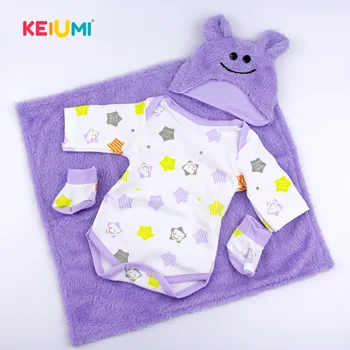 Star Set Baby Clothes Момиче Newborn Purple Plush Blanket Suite For 16-18 Inch Reborn Кукли Baby Clothes Момиче Бебета Clothes