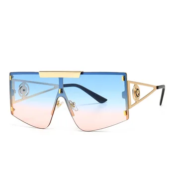 Vintage Fashion Luxury Brand Designer Квадратни Слънчеви очила Мъже, Жени Ретро Пътуване Шофиране Големи Слънчеви Очила Метални Нюанси UV400