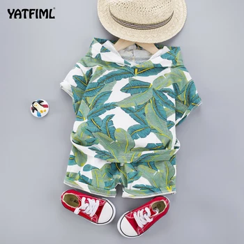 YATFIML Детски Дрехи За деца Момчета Комплект Дрехи на Децата Лято, Пясък, Плаж Върховете Шорти Infantil Baby Suit Детски Облекла