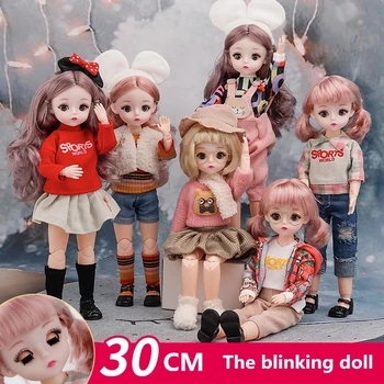 Нова кукла Bjd 30 см 23 Съвместни Мобилни 3D Очите 1/6 Гол момиче Гъвкави Стави Мода Кукла и Играчка за момичета направи си САМ Коледен подарък