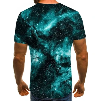 2020 нова мода мъжка тениска красиво звездно небе върховете 3D печатни модни тениски лято през цялата деколте ризи модни градинска облекло
