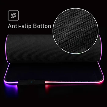 HAVIT Mouse Pad RGB Осветен 14 групи светлини, USB Нескользящая основа Одеяло Подложка за Игра на лаптоп Подобрена подсветка