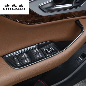 Украса на Интериора на Колата е от Въглеродни Влакна Автомобилен Ключ Прозорец на контролния Панел Автоматично Стикери Стайлинг За Audi Q7 4M 2016-2021 Аксесоари