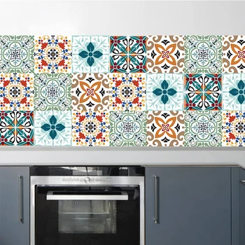Марокански Стил Е Колоритен Модел Твърд Теракот Стикер На Стената Начало Декор Кухня Баня Тоалетна Украса На Изкуството Стенописи