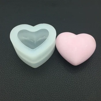 Многофункционален 3D Сърцето Силиконови Любов Сърцето Торти Мухъл Аромат Мазилка Мазилка и Мухъл За Украса на Торти САМ Свещи Смола Форма