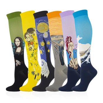 Нови Компресия Чорапи Известната Картина На Модел На Жена Сестрата На Разширени Вени Смешни Чорапи Унисекс Открит Бягане Колоездене Чорапи
