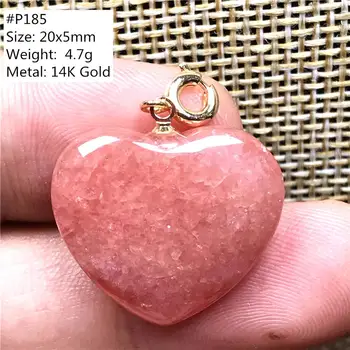Топ Natural Red Heart Rhodochrosite Pendant Jewelry For Women Man Healing Love Crystal Gift Beads 14К Злато Stone Gemstone AAAAA