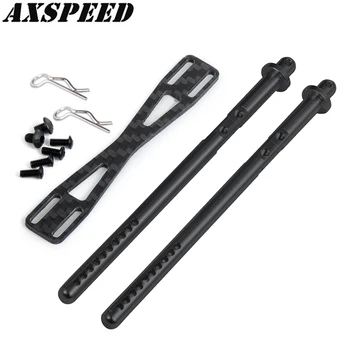 AXSPEED RC Car Rear Body Shell Post Mount Alloy & Carbon Holder with Clip for 1/10 RC Crawler Axial SCX10 II 90046 Upgrade Parts