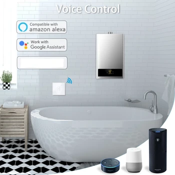Sasha Smart Life ZigBee 3.0 EU Standard Water Heater Switch 20A Wall Touch Panel App Remote Control Работи с Google Home Алекса