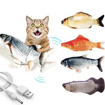 Електронна играчка за котки 3D Fish Electric USB Charging Simulation Fish Toys for Cats Пет Playing Toy доставки juguetes para gatos