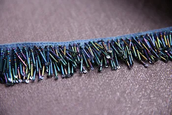 1 двор/лот цветни сини ресни бисерное дантела шевна облекло бисерная панделка с пискюли за украса на рокли, обувки