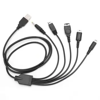 Издръжлив на USB Кабела на Зарядното Устройство Износоустойчива 5 в 1 USB Кабел За Зареждане на Игрови Аксесоари, Подходящи за Nintend NEW 3DS XL NDSLite