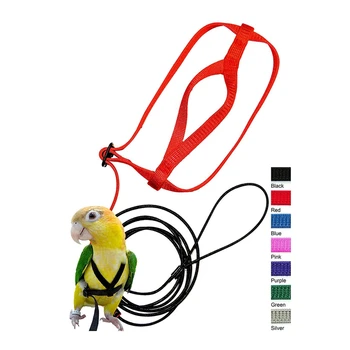 Pet Bird Harness and Leash,Adjustable Parrot Bird Harness Leash - Пет Anti-Bite Training Въжето Outdoor Flying Harness and Leash