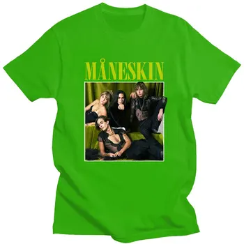 Нов Стил Горещи Продажба Maneskin Печат на тениски Хипстер Стил С Къс Ръкав тениска Мъжка Мода Тениски Топ Чифт Ежедневни Ежедневни Облекла