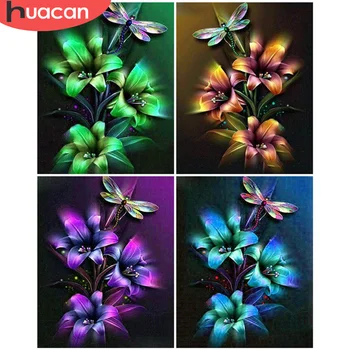 HUACAN Paint By Numbers Flower Hand Painted Painting Art Gift САМ Pictures By Number Комплекти Drawing On Canvas Home Decor