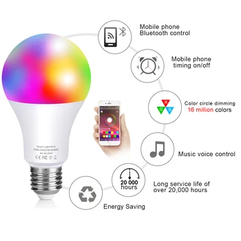 Smart Light Bulbs Dimmable RGBWW 10W LED Color Changing Bulbs No Хъб Required Decorative Lighting Bulbs for Спалня Living Room