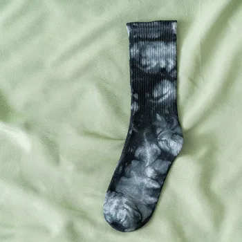 Tie-dye чорапи street trend high-top tide чорапи на мъжете и жените плътен цвят памучни чорапи баскетбол мъжки чорапи скейт чорапи