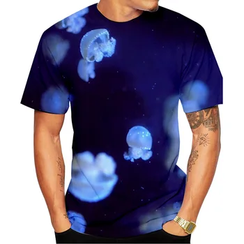 2021 нова лятна ежедневни 3D мъжка тениска тениска с плодов принтом странен модел хип-хоп кръгъл отвор мъжка риза
