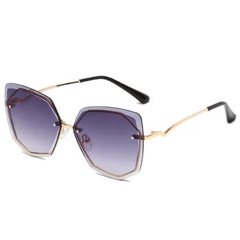 Polygon Metal Frame Слънчеви очила Дамски Маркови дизайнерски Модни Градиентные Слънчеви очила Дамски UV400 Vintage oculos de sol