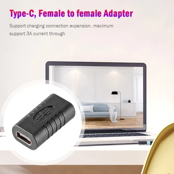 2 елемента USB 3.1 Тип C Женски на Женския Соединителю удължителен кабел Жак Адаптер Поддържа трансфер на данни