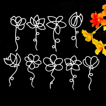 Метални режещи печати 6 БР Цвете Умира Мухъл Шаблони за Занаяти Бележки Поздравителни Картички Като Декоративен Модел на Печата