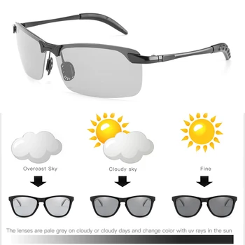 Квадратни Поляризирани Фотохромичните Слънчеви Очила за Мъже с Класическа Мода Реколта Шофиране Декоративни Сенки Очила Monturas De Lentes